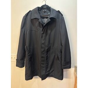 Hugo Boss The Trait Mens Black Water Repellent Coat Jacket 44R Houndstooth